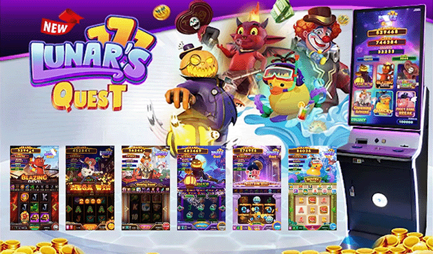 Lunar's Quest 777 - slot machine game board