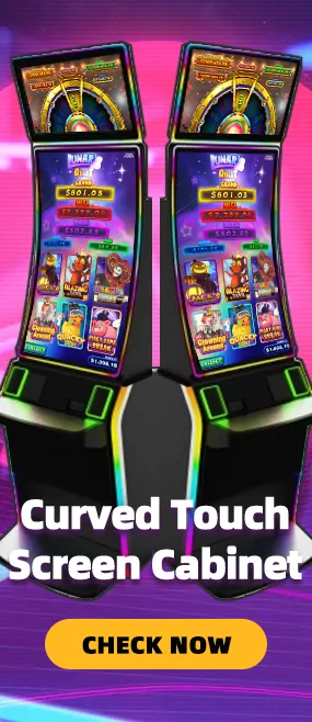 slot machine curved touch screen cabinet